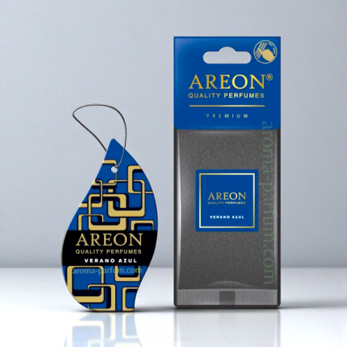 Верано Азул - Areon Verano Azul преміальний підвісний ароматизатор для салону авто з нотами лимона, бергамоту та шкіри, DP01